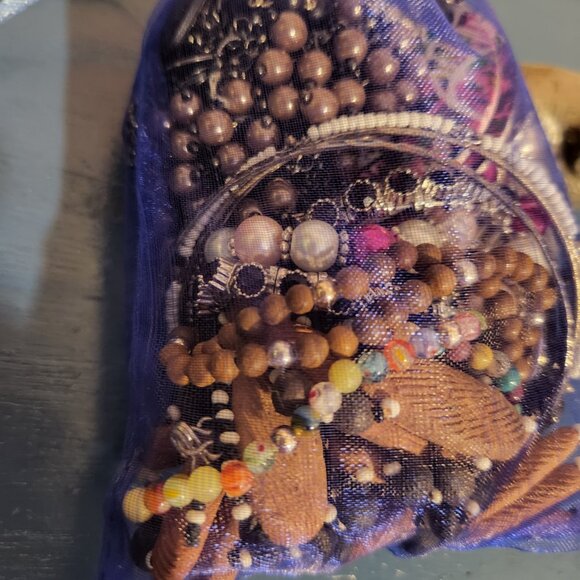 Mystery Jewelry drawstring bag 15+ wearable items| No broken pieces| Silver Tone - Picture 5 of 5